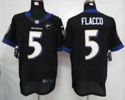 Jerseys Factory Cheap Nike Ravens #5 Joe Flacco Black Alternate