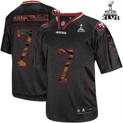 Jerseys Factory Cheap Nike 49ers #7 Colin Kaepernick Black Super