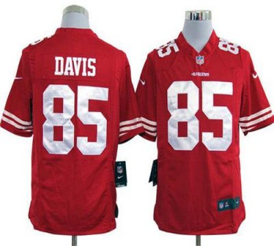Jerseys Factory Cheap Nike 49ers #85 Vernon Davis Red Team Color