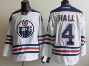 Jerseys Factory Cheap Oilers #4 Taylor Hall White Embroidered NH