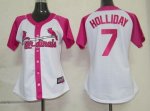 Jerseys Factory Cheap Cardinals #7 Matt Holliday White/Pink Wome