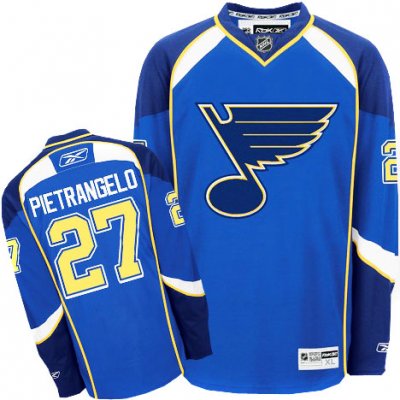 Jerseys Factory Cheap Blues #27 Pietrangelo Dark Blue Embroidere