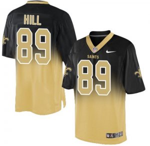 Jerseys Factory Cheap Nike Saints #89 Josh Hill Black/Gold Men's
