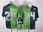 Jerseys Factory Cheap Nike Seahawks #24 Marshawn Lynch Steel Blu