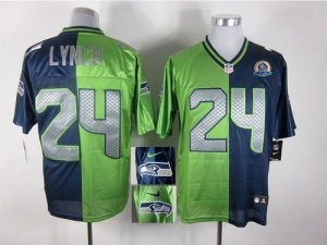 Jerseys Factory Cheap Nike Seahawks #24 Marshawn Lynch Steel Blu