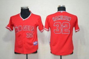 Jerseys Factory Cheap Angels #32 Josh Hamilton Red Cool Base Emb