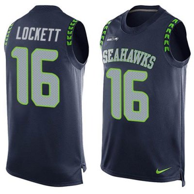 Jerseys Factory Cheap Nike Seahawks #16 Tyler Lockett Steel Blue