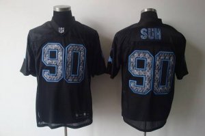 Jerseys Factory Cheap Sideline Black United Lions #90 Ndamukong