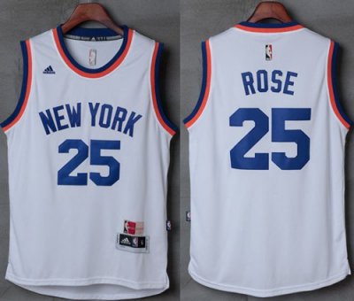 Jerseys Factory Cheap Knicks #25 Derrick Rose New White Stitched