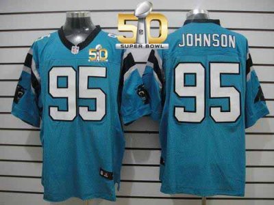 Jerseys Factory Cheap Nike Panthers #95 Charles Johnson Blue Alt