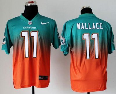 Jerseys Factory Cheap Nike Dolphins #11 Mike Wallace Aqua Green/
