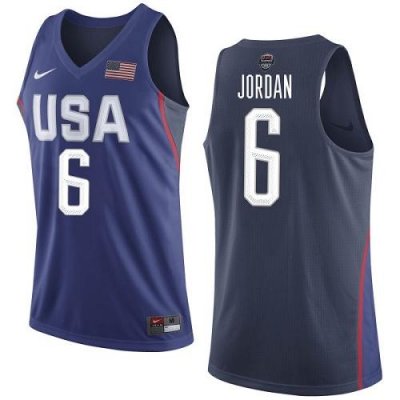 Jerseys Factory Cheap Nike Team USA #6 DeAndre Jordan Navy Blue