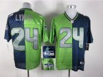 Jerseys Factory Cheap Nike Seahawks #24 Marshawn Lynch Steel Blu