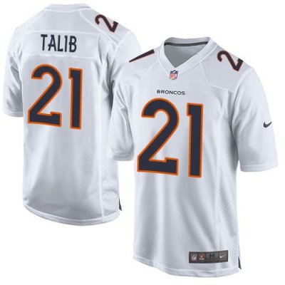 Jerseys Factory Cheap Nike Broncos #21 Aqib Talib White Men's St