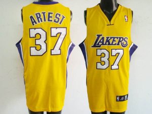 Jerseys Factory Cheap Lakers #37 Ron Artest Embroidered Yellow N