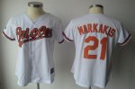 Jerseys Factory Cheap Orioles #21 Nick Markakis White Women's Fa
