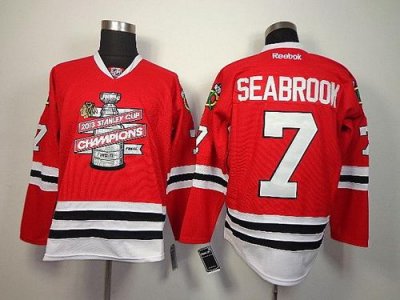 Jerseys Factory Cheap Blackhawks #7 Brent Seabrook Red 2013 Stan