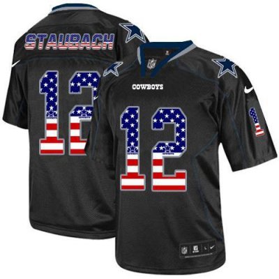 Jerseys Factory Cheap Nike Cowboys #12 Roger Staubach Black Men'