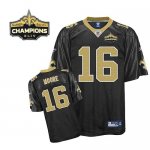 Jerseys Factory Cheap Saints #16 Lance Moore Black Super Bowl XL