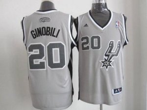 Jerseys Factory Cheap Spurs #20 Manu Ginobili Grey Alternate Sti