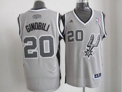 Jerseys Factory Cheap Spurs #20 Manu Ginobili Grey Alternate Sti