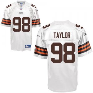 Jerseys Factory Cheap Browns #98 Phil Taylor White Stitched NFL