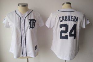 Jerseys Factory Cheap Tigers #24 Miguel Cabrera White Women's Fa