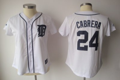 Jerseys Factory Cheap Tigers #24 Miguel Cabrera White Women's Fa