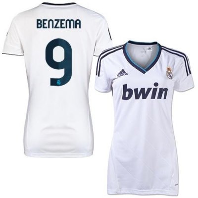 Jerseys Factory Cheap Women's Real Madrid #9 Karim Benzema Home
