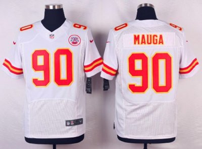 Jerseys Factory Cheap Nike Chiefs #90 Josh Mauga White Men's Sti