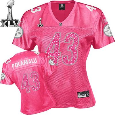Jerseys Factory Cheap Steelers #43 Troy Polamalu Red Women's Swe