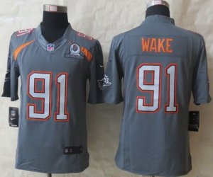 Jerseys Factory Cheap Nike Dolphins #91 Cameron Wake Grey Pro Bo