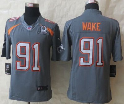 Jerseys Factory Cheap Nike Dolphins #91 Cameron Wake Grey Pro Bo