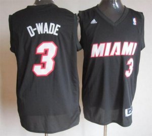 Jerseys Factory Cheap Heat #3 Dwyane Wade Black D-WADE Fashion E