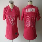Jerseys Factory Cheap Texans #80 A.Johnson Pink 2011 Women's Fem