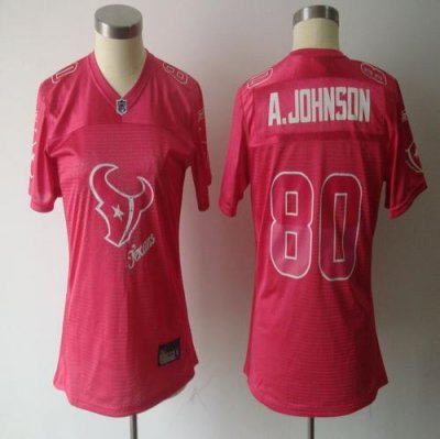 Jerseys Factory Cheap Texans #80 A.Johnson Pink 2011 Women's Fem