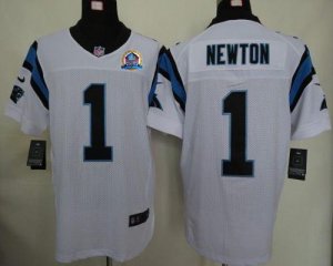 Jerseys Factory Cheap Nike Panthers #1 Cam Newton White With Hal