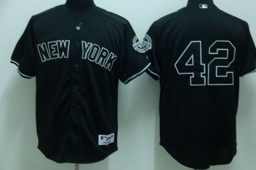 Jerseys Factory Cheap Yankees #42 Mariano Rivera Embroidered Bla