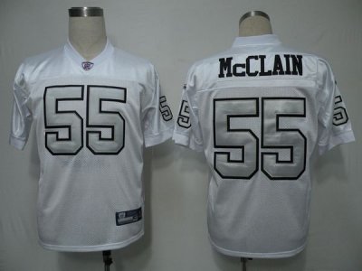 Jerseys Factory Cheap Raiders #55 Rolando McClain White Silver G