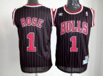 Jerseys Factory Cheap Bulls #1 Derrick Rose Black With Red Strip