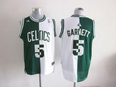 Jerseys Factory Cheap Celtics #5 Kevin Garnett Green/White Split