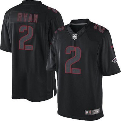 Jerseys Factory Cheap Nike Falcons #2 Matt Ryan Black Men's Stit