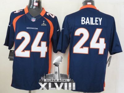 Jerseys Factory Cheap Nike Broncos #24 Champ Bailey Navy Blue Al