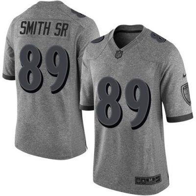 Jerseys Factory Cheap Nike Ravens #89 Steve Smith Sr Gray Men's
