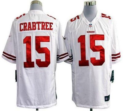 Jerseys Factory Cheap Nike 49ers #15 Michael Crabtree White Men'