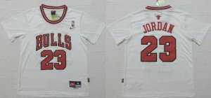 Jerseys Factory Cheap Bulls #23 Michael Jordan White Short Sleev