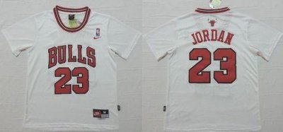 Jerseys Factory Cheap Bulls #23 Michael Jordan White Short Sleev