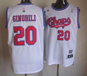 Jerseys Factory Cheap Spurs #20 Manu Ginobili White ABA Hardwood