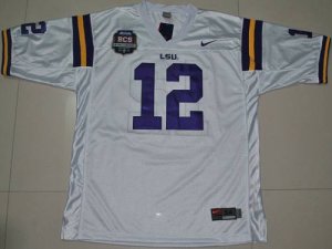 Jerseys Factory Cheap LSU Tigers #12 Jarrett Lee White 2012 BCS