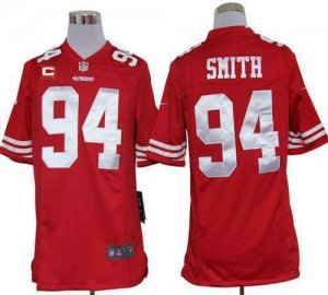Jerseys Factory Cheap Nike 49ers #94 Justin Smith Red Team Color